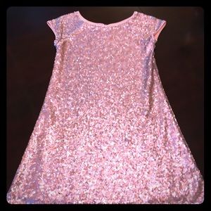 Girls Light Pink Sequin Dress Size 12